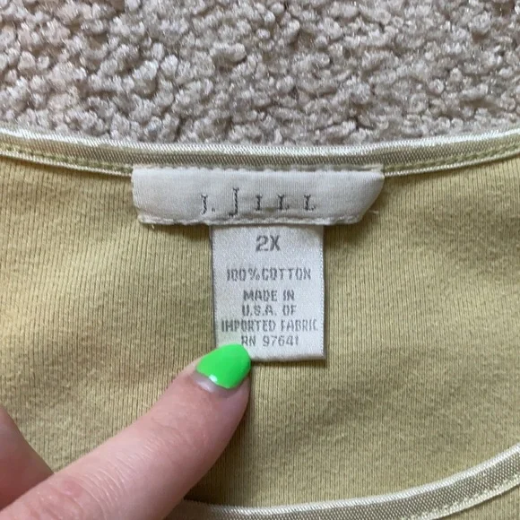 J.Jill 2X Light Soft Green Shortsleeve Shirt - Picture 6 of 6